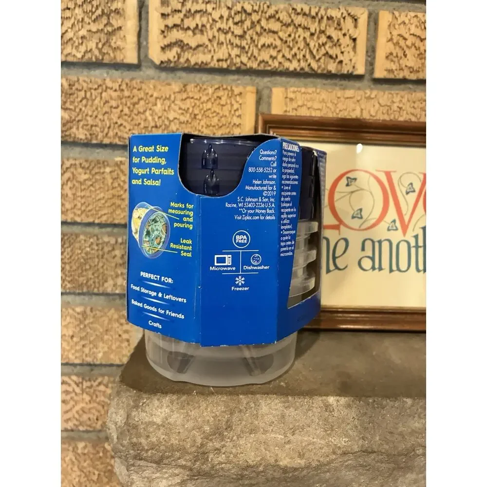 New 3 Pack Round Ziploc Twist n Loc Plastic Containers Lids 16oz Lock HTF